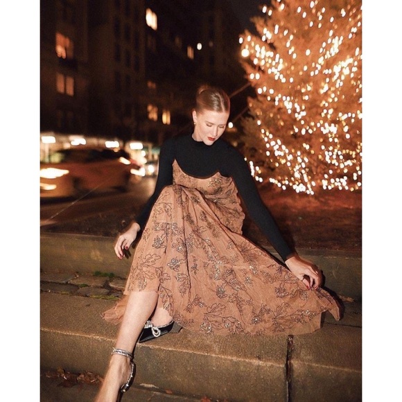 Anthropologie Sequined Tulle Midi Dress - Picture 2 of 8